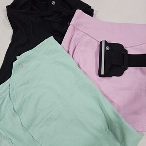 Lululemon Black, Pink, and Mint Activewear Workout Bundle Set